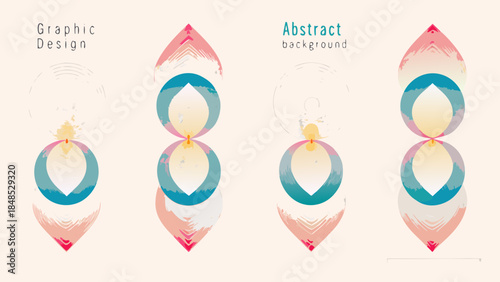 Abstract graphic design featuring repeating oval shapes and gradient color schemes