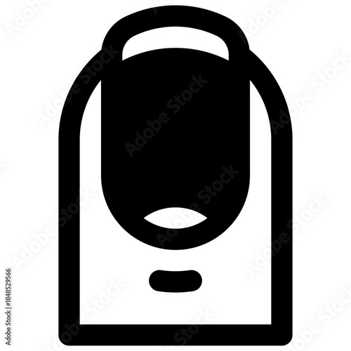 Stop nail-bitting. Outlined stroke vector icon with black-filled details.