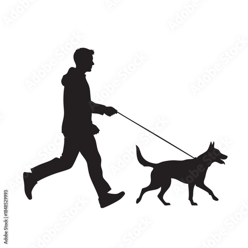 a_man_walking_his_dog_on_a_leash_traced