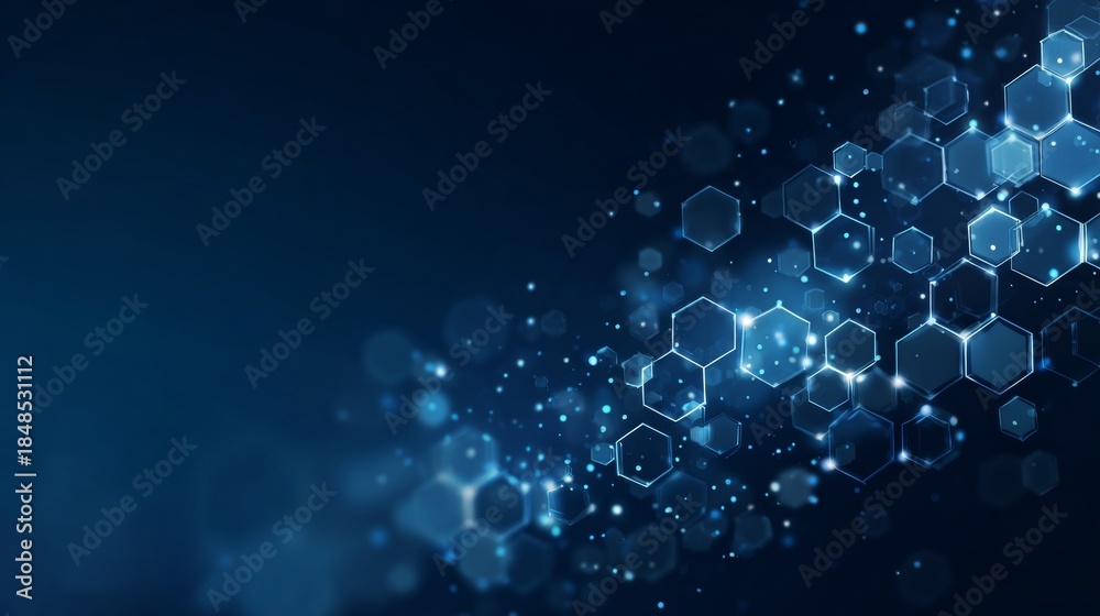 custom made wallpaper toronto digitalabstract background with blue digital technology and hexagonal elements