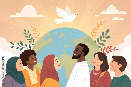 Peaceful Coexistence and Multicultural Friendship ? Unity Across Continents.eps