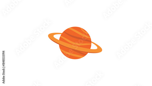 A simplified illustration of the planet Saturn with its rings.