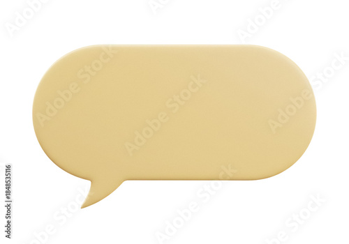 Pale yellow speech bubble PNG isolated on transparent background, cartoon message balloon for social media and communication design