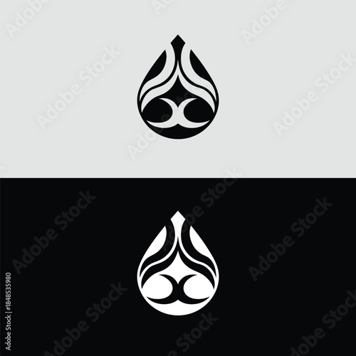 Stunning abstract logo design with modern teardrop shape and elegant curves
