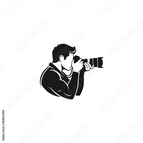 silhouette of a man with camera