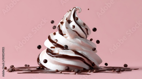  frozen yogurt with chocolate drizzle