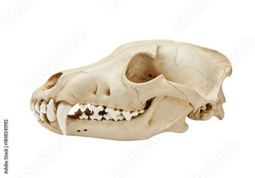 Obraz na plátne Dog skull isolated PNG on transparent background, canine bone anatomy for veteri
