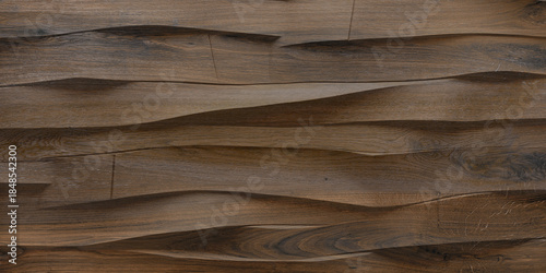 Fototapeta Naklejka Na Ścianę i Meble -  texture of the old wood abstract wavs oak wood 3d wallpaper panel decorative.