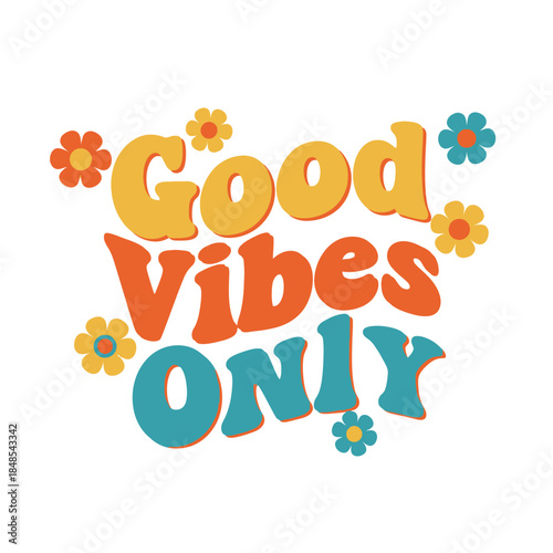 Good vibes only typography t-shirt design isolated on transparent background