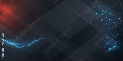 A dark digital technology backdrop featuring an abstract blue background with rays and glowing motion lines that create a dynamic energy pattern for a modern business wallpaper design