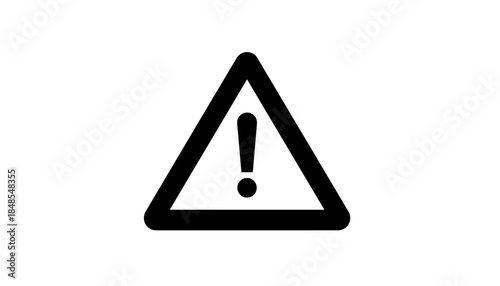 Black and white triangular warning sign with an exclamation mark inside, indicating caution or danger.