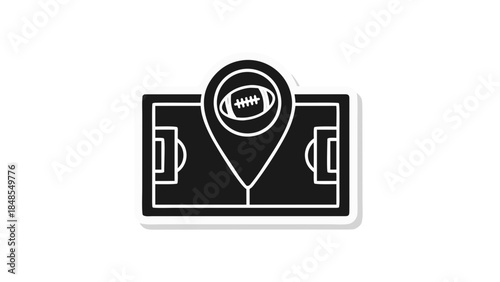 American Football Field Location Pin Icon