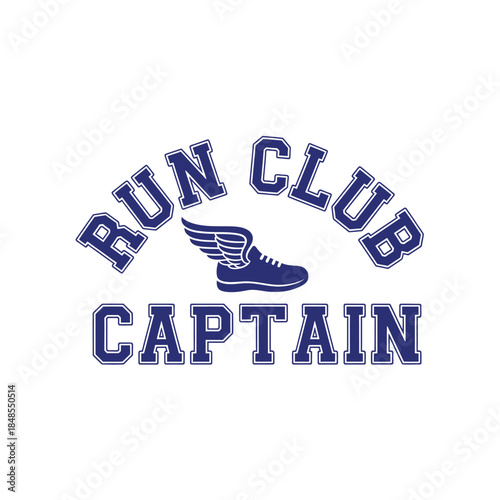 Run club captain typography t-shirt design isolated on transparent background