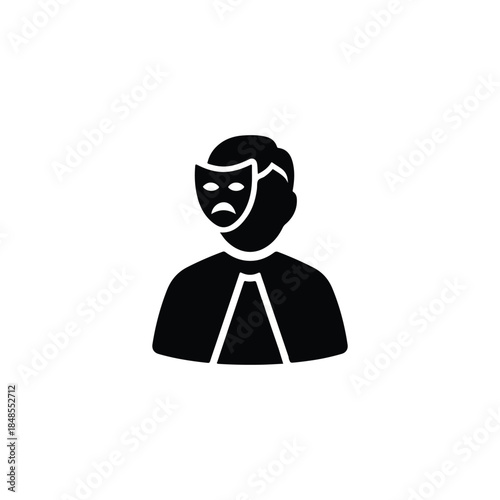 Abstract icon representing the profound revelation of inner feelings and personal identity through a symbolic mask