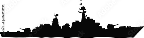 warship profile navy destroyer outline