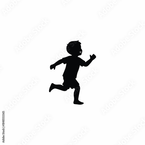 Vibrant silhouette of a swift running child, symbolizing youthful energy and dynamic motion, perfect for active themes