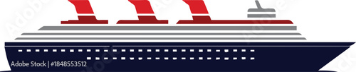 cruise ship profile silhouette vector nautical design