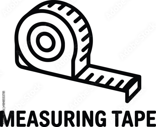 Measuring tape outline icon tool construction equipment