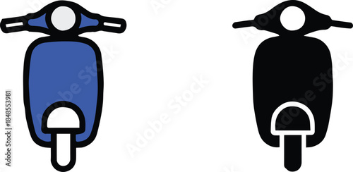 scooter icon set outline and solid vector transportation symbol