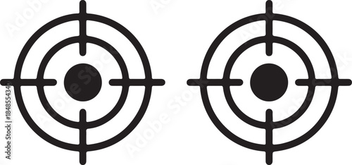 target aiming mark pair minimal vector graphic for game ui