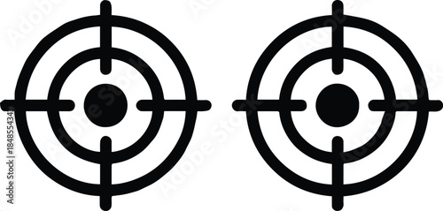 target reticle symbol two concentric circle crosshair icons