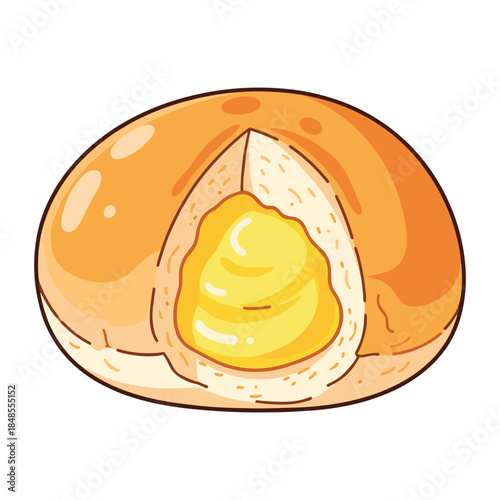 Flat vector illustration of dorayaki Japanese dessert