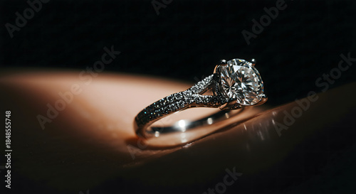 Luxury Diamond Engagement Ring with Shining Stones.