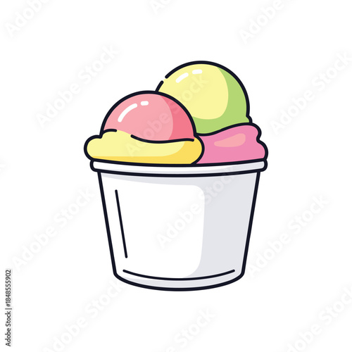 flat vector illustration of soft serve ice cream swirl