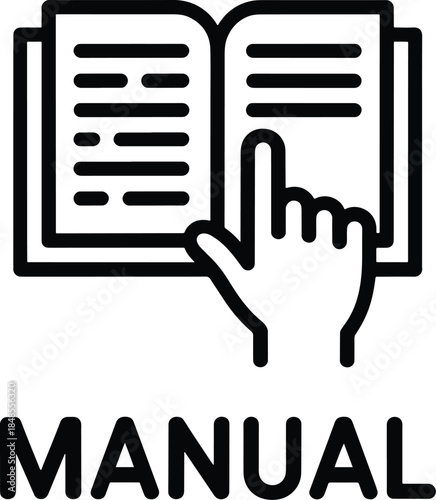 Manual instruction guide or technical documentation symbol