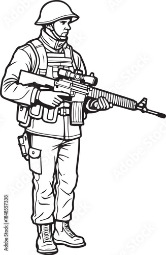 Hand-drawn Sketch Drawing Vector Illustration, Line Linear Symbol Engraving Coloring Book, Black and White Isolated