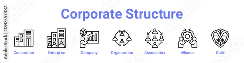 Corporate Structure Icon Banner