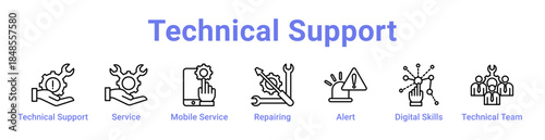 Technical Support Icon Banner