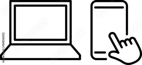 スマートフォンとノートパソコンのアイコン（Smartphone and laptop icon）
