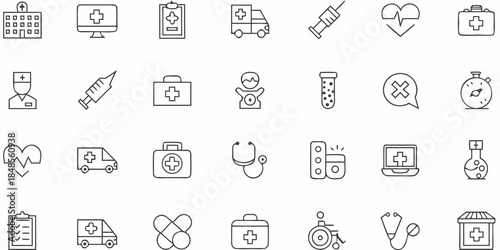 vector set of medical icons