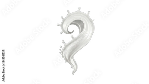 Milk Splash in the Shape of a Question Mark on White
