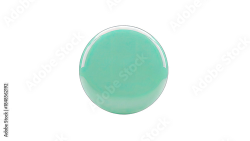 Mint Green Circle on White Background