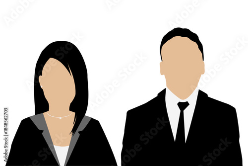 Avatar icons with professional touch representing male and female profiles.eps