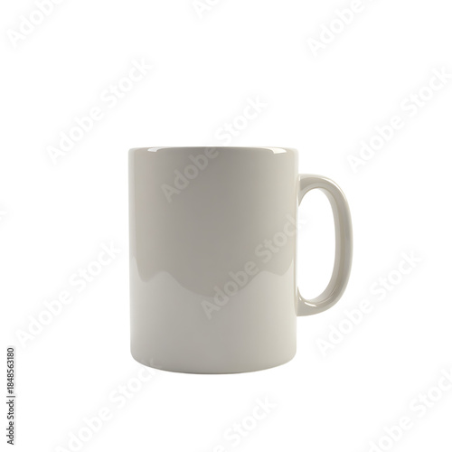 White ceramic mug isolated on transparent background