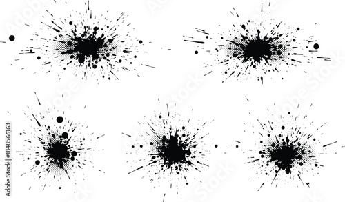 Set of Black Silhouette Vector Birds of Prey in Flight, Including Eagles, Hawks, and Falcons in Various Gliding and Soaring Poses, Ideal for Wildlife and Nature Graphics