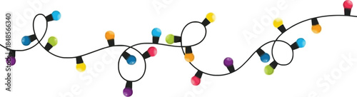 Colorful String Lights Curving with Vibrant Bulbs