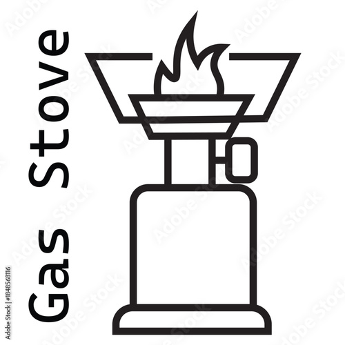 line art of gas stove vector illustration