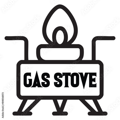 line art of gas stove vector illustration