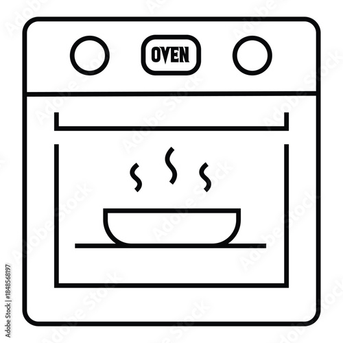 vector illustration of oven machine