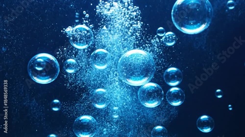 Wallpaper Mural Underwater Bubbles - A Mesmerizing Display of Aquatic Life and Motion. Torontodigital.ca