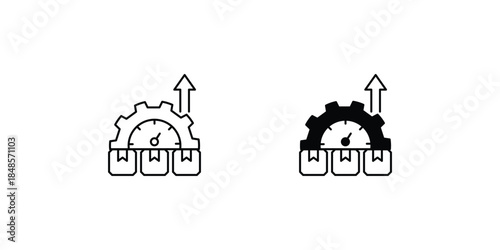 Efficiency set icon with white background vector stock illustration