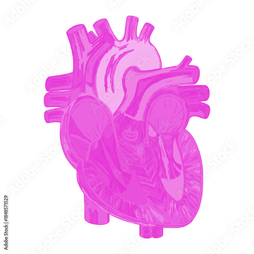 Purple Heart Icon with Glossy Gradient Style