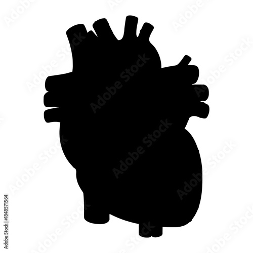 Black Heart Icon Vector Isolated on White Background