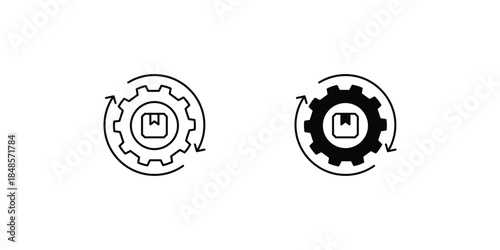 Product Cycle set icon with white background vector stock illustration
