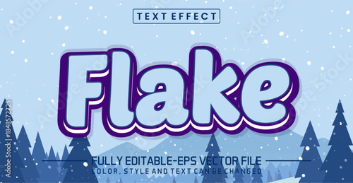 Flake font Text effect editable