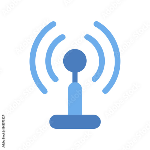 Blue Wi-Fi signal icon on black background indicates wireless network connectivity